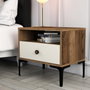 Hanah Home Lizbon 533 Mesilla de Noche Nogal y Crema